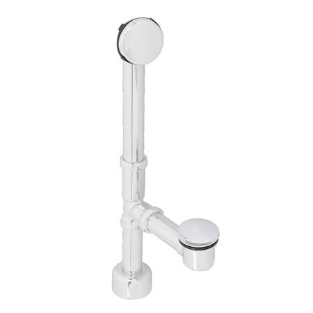 Westbrass Finished European Tip Toe Bath Waste, Hidden Overflow -14" Make-Up, 17 Ga. In Powdercoated White D3251HK-50